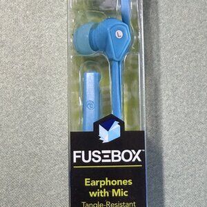 Earphones with Mic and S/M/L Ear Cushions Included Blue New